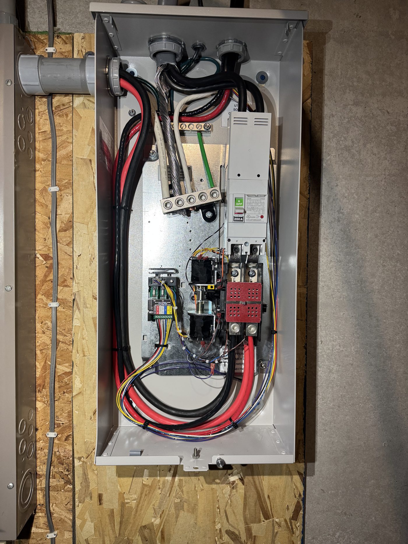 Electrical service and transfer switch installation